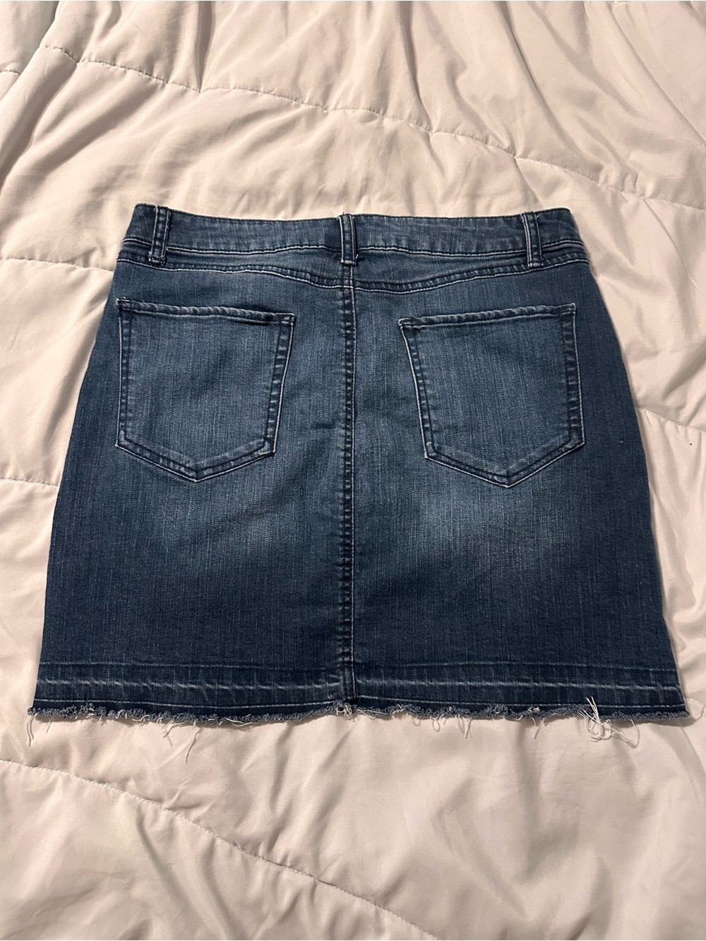 Rewash Dark Blue Washed Denim Mini Skirt - Picture 3 of 5